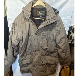 Field & Stream Mens VTG Plaid Lined Hooded Parka Jacket Med 90's Rugged Outdoor